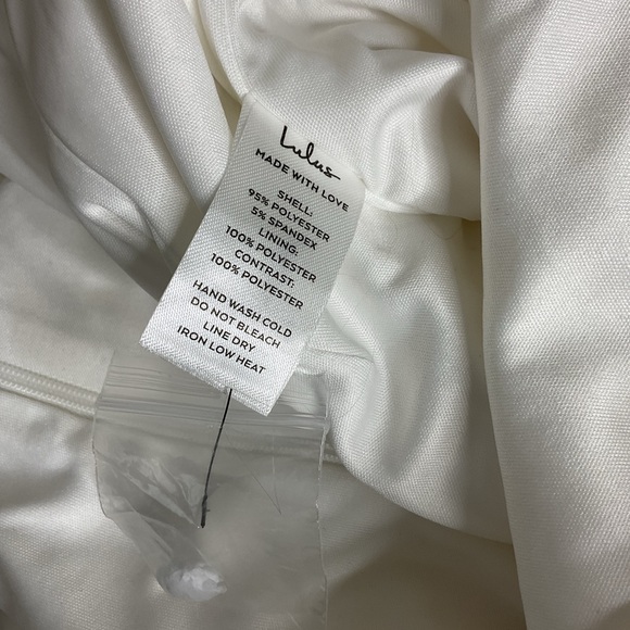 Lulus Marvelous Glow White Strapless Pearl Tie-Back Jumpsuit XL - Picture 11 of 13